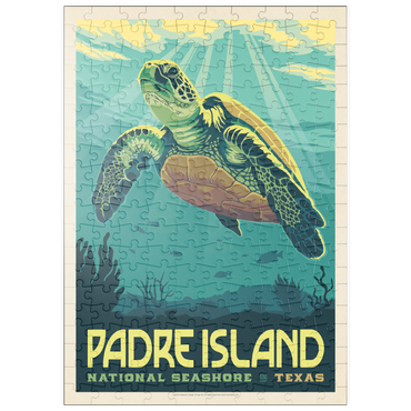 Darstellung des Puzzle Motivs puzzleplate Padre Island National Seashore, Texas, Vintage Poster 200 Puzzle