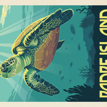 Darstellung des Puzzle Motivs Padre Island National Seashore, Texas, Vintage Poster 200 Puzzle 3D Modell