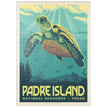 Darstellung des Puzzle Motivs puzzleplate Padre Island National Seashore, Texas, Vintage Poster 500 Puzzle