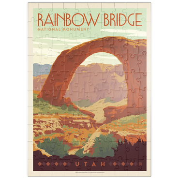Darstellung des Puzzle Motivs puzzleplate Rainbow Bridge National Monument, Vintage Poster 100 Puzzle