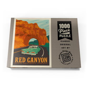 Darstellung des Puzzle Motivs Red Canyon, Utah, Vintage Poster 1000 Puzzle Schachtel Ansicht3