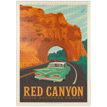 Darstellung des Puzzle Motivs puzzleplate Red Canyon, Utah, Vintage Poster 1000 Puzzle