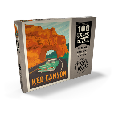 Darstellung des Puzzle Motivs Red Canyon, Utah, Vintage Poster 100 Puzzle Schachtel Ansicht2
