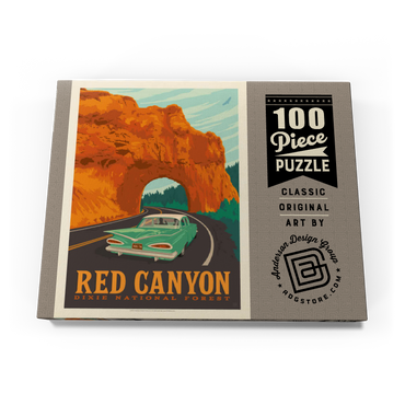 Darstellung des Puzzle Motivs Red Canyon, Utah, Vintage Poster 100 Puzzle Schachtel Ansicht3