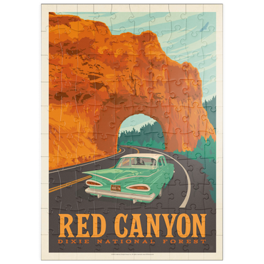 Darstellung des Puzzle Motivs puzzleplate Red Canyon, Utah, Vintage Poster 100 Puzzle