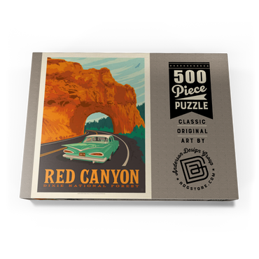 Darstellung des Puzzle Motivs Red Canyon, Utah, Vintage Poster 500 Puzzle Schachtel Ansicht3