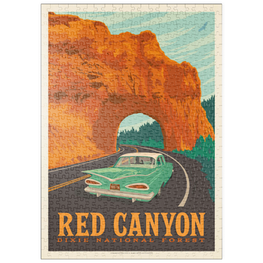 Darstellung des Puzzle Motivs puzzleplate Red Canyon, Utah, Vintage Poster 500 Puzzle