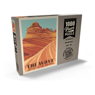 Darstellung des Puzzle Motivs Coyote Buttes, AZ: Inside The Wave, Vintage Poster 1000 Puzzle Schachtel Ansicht2