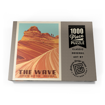 Darstellung des Puzzle Motivs Coyote Buttes, AZ: Inside The Wave, Vintage Poster 1000 Puzzle Schachtel Ansicht3