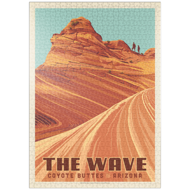Darstellung des Puzzle Motivs puzzleplate Coyote Buttes, AZ: Inside The Wave, Vintage Poster 1000 Puzzle