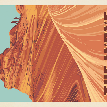 Darstellung des Puzzle Motivs Coyote Buttes, AZ: Inside The Wave, Vintage Poster 1000 Puzzle 3D Modell
