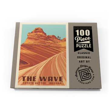 Darstellung des Puzzle Motivs Coyote Buttes, AZ: Inside The Wave, Vintage Poster 100 Puzzle Schachtel Ansicht3