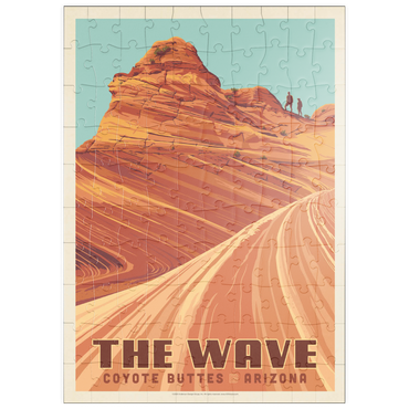 Darstellung des Puzzle Motivs puzzleplate Coyote Buttes, AZ: Inside The Wave, Vintage Poster 100 Puzzle