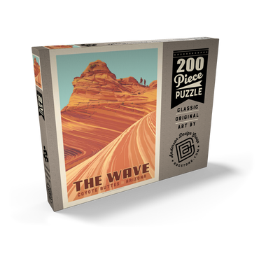 Darstellung des Puzzle Motivs Coyote Buttes, AZ: Inside The Wave, Vintage Poster 200 Puzzle Schachtel Ansicht2