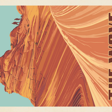 Darstellung des Puzzle Motivs Coyote Buttes, AZ: Inside The Wave, Vintage Poster 200 Puzzle 3D Modell