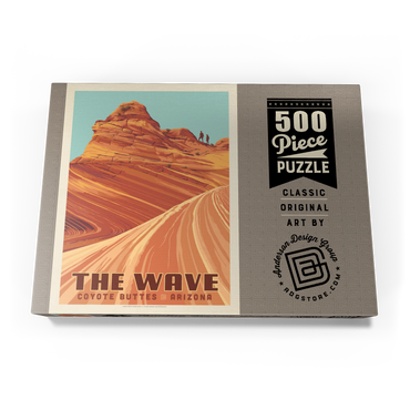 Darstellung des Puzzle Motivs Coyote Buttes, AZ: Inside The Wave, Vintage Poster 500 Puzzle Schachtel Ansicht3