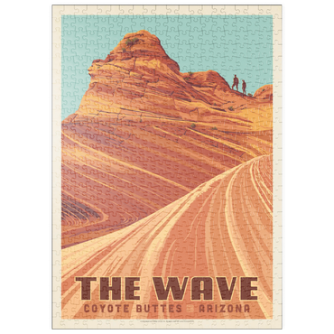 Darstellung des Puzzle Motivs puzzleplate Coyote Buttes, AZ: Inside The Wave, Vintage Poster 500 Puzzle