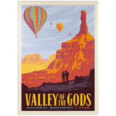 Darstellung des Puzzle Motivs puzzleplate Valley Of The Gods, Utah, Vintage Poster 1000 Puzzle
