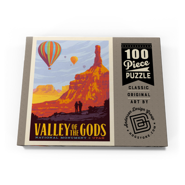 Darstellung des Puzzle Motivs Valley Of The Gods, Utah, Vintage Poster 100 Puzzle Schachtel Ansicht3