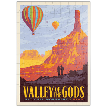 Darstellung des Puzzle Motivs puzzleplate Valley Of The Gods, Utah, Vintage Poster 100 Puzzle