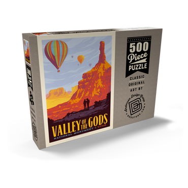 Darstellung des Puzzle Motivs Valley Of The Gods, Utah, Vintage Poster 500 Puzzle Schachtel Ansicht2