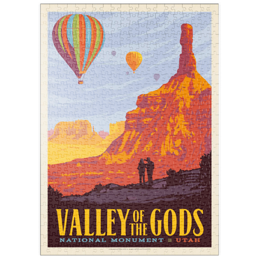 Darstellung des Puzzle Motivs puzzleplate Valley Of The Gods, Utah, Vintage Poster 500 Puzzle