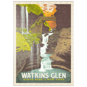 Darstellung des Puzzle Motivs puzzleplate Watkins Glen State Park, New York, Vintage Poster 200 Puzzle