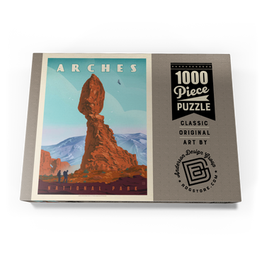 Darstellung des Puzzle Motivs Arches National Park: Balanced Rock, Vintage Poster 1000 Puzzle Schachtel Ansicht3