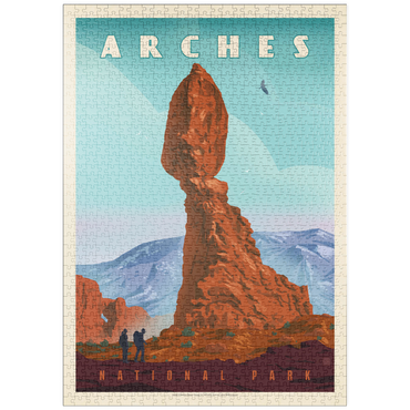 Darstellung des Puzzle Motivs puzzleplate Arches National Park: Balanced Rock, Vintage Poster 1000 Puzzle
