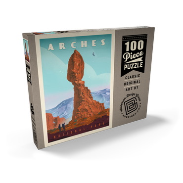 Darstellung des Puzzle Motivs Arches National Park: Balanced Rock, Vintage Poster 100 Puzzle Schachtel Ansicht2