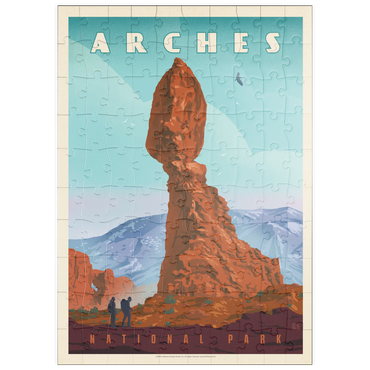 Darstellung des Puzzle Motivs puzzleplate Arches National Park: Balanced Rock, Vintage Poster 100 Puzzle