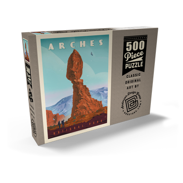 Darstellung des Puzzle Motivs Arches National Park: Balanced Rock, Vintage Poster 500 Puzzle Schachtel Ansicht2