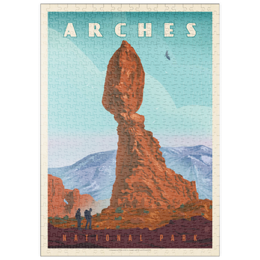Darstellung des Puzzle Motivs puzzleplate Arches National Park: Balanced Rock, Vintage Poster 500 Puzzle