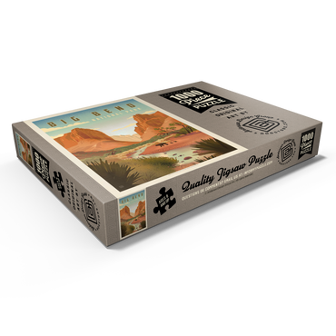 Darstellung des Puzzle Motivs Big Bend National Park: Black Bears, Vintage Poster 1000 Puzzle Schachtel Ansicht1