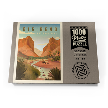Darstellung des Puzzle Motivs Big Bend National Park: Black Bears, Vintage Poster 1000 Puzzle Schachtel Ansicht3