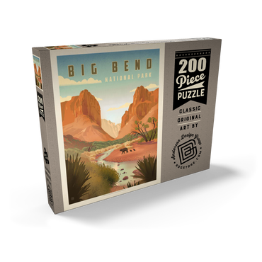 Darstellung des Puzzle Motivs Big Bend National Park: Black Bears, Vintage Poster 200 Puzzle Schachtel Ansicht2