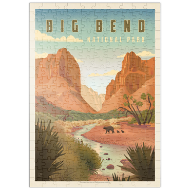 Darstellung des Puzzle Motivs puzzleplate Big Bend National Park: Black Bears, Vintage Poster 200 Puzzle