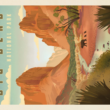 Darstellung des Puzzle Motivs Big Bend National Park: Black Bears, Vintage Poster 200 Puzzle 3D Modell