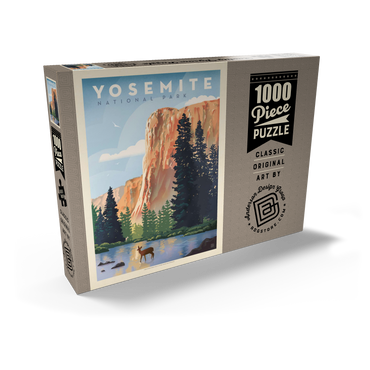 Darstellung des Puzzle Motivs Yosemite National Park: In The Shadow Of El Capitan, Vintage Poster 1000 Puzzle Schachtel Ansicht2