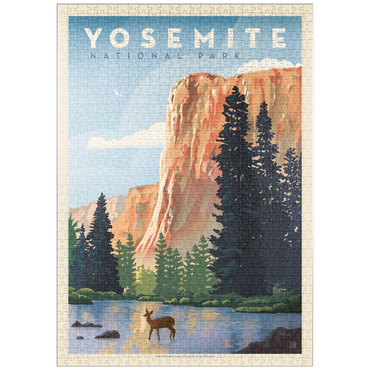Darstellung des Puzzle Motivs puzzleplate Yosemite National Park: In The Shadow Of El Capitan, Vintage Poster 1000 Puzzle