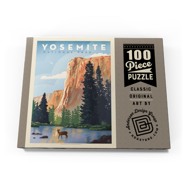Darstellung des Puzzle Motivs Yosemite National Park: In The Shadow Of El Capitan, Vintage Poster 100 Puzzle Schachtel Ansicht3