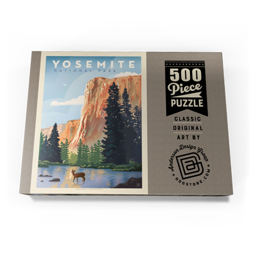 Darstellung des Puzzle Motivs Yosemite National Park: In The Shadow Of El Capitan, Vintage Poster 500 Puzzle Schachtel Ansicht3