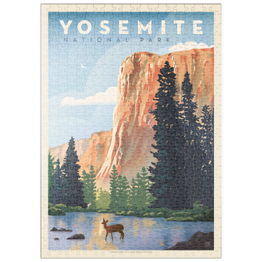 Darstellung des Puzzle Motivs puzzleplate Yosemite National Park: In The Shadow Of El Capitan, Vintage Poster 500 Puzzle