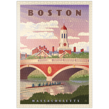 Darstellung des Puzzle Motivs puzzleplate Boston: Anderson Memorial Bridge, Vintage Poster 1000 Puzzle
