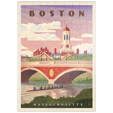 Darstellung des Puzzle Motivs puzzleplate Boston: Anderson Memorial Bridge, Vintage Poster 100 Puzzle