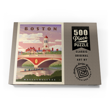 Darstellung des Puzzle Motivs Boston: Anderson Memorial Bridge, Vintage Poster 500 Puzzle Schachtel Ansicht3