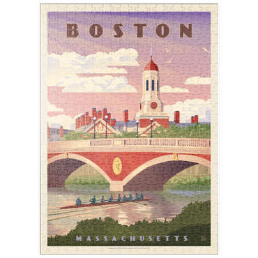 Darstellung des Puzzle Motivs puzzleplate Boston: Anderson Memorial Bridge, Vintage Poster 500 Puzzle