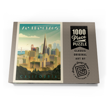 Darstellung des Puzzle Motivs San Francisco, CA: Tower View, Vintage Poster 1000 Puzzle Schachtel Ansicht3