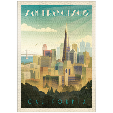 Darstellung des Puzzle Motivs puzzleplate San Francisco, CA: Tower View, Vintage Poster 1000 Puzzle