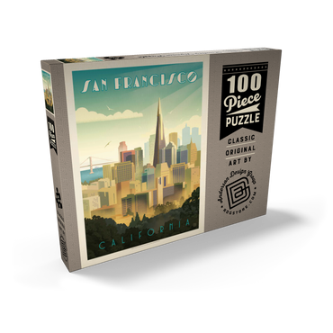 Darstellung des Puzzle Motivs San Francisco, CA: Tower View, Vintage Poster 100 Puzzle Schachtel Ansicht2